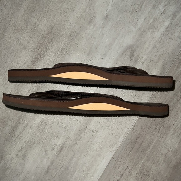 Rainbows Flirty Braidy Leather Women Sz S - 5.5-6.5 Dark Brown Flip Flops - NWOT - Picture 5 of 6